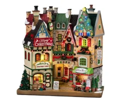 Lemax Tis the Season Shops Facade Battery Operated Lighted Building #15804