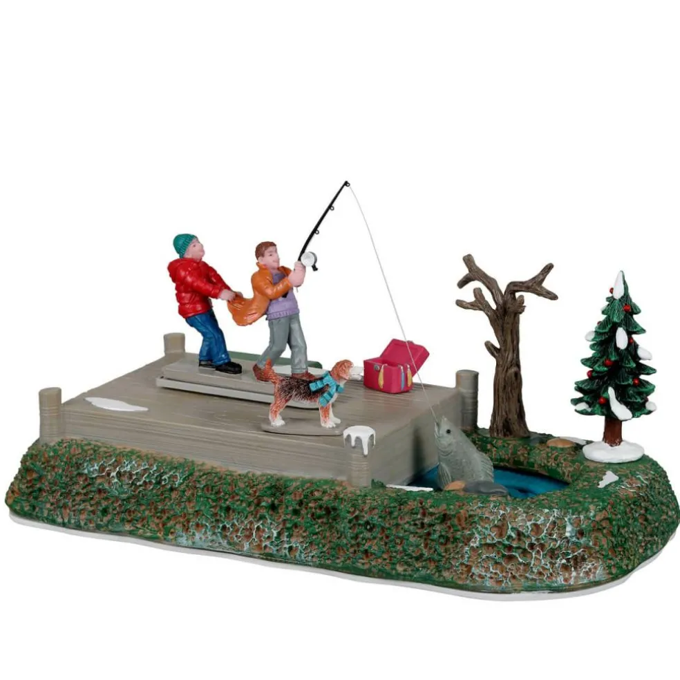 Lemax Too Big a Catch Animated Table Accent Battery Operated #24952
