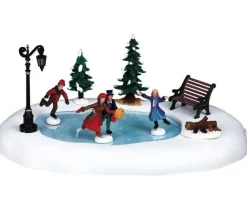 Lemax Winter Skating Table Accent Animated Battery Operated #94024