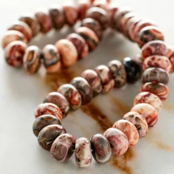 Leopard Jasper Rondelle Beads by Bead Landing™, 6mm