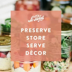 Le Parfait - Clear - Glass Preserving Jars for Versatile Home Canning and Storage - 4 Piece