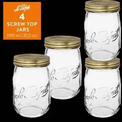 Le Parfait - Clear - Glass Versatile Preserving Jars for Storage and Décor - 3 Piece