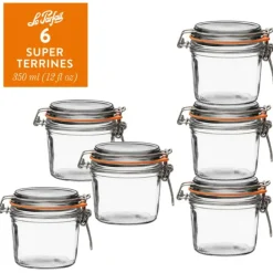 Le Parfait - Clear - Versatile Glass Classic Super Terrines - 4 Piece