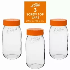 Le Parfait - Clear - Versatile Preserving Jars for Pantry and Canning - 3 Piece