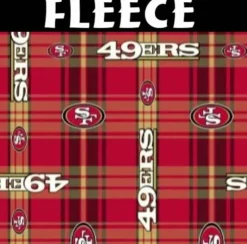 Licensed NFL San Francisco 49ers Plaid Fleece 70405 Fabric by the Yard