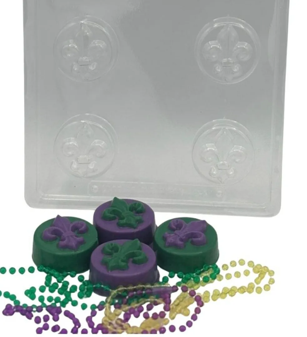 Life Of The Party Mardi Gras Fleur De Lis Cookie Mold 6 Cavity