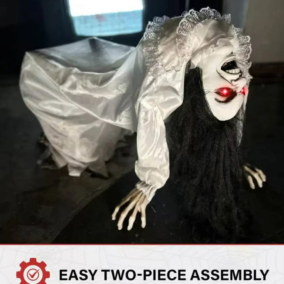 35" Lifesize Animatronic Possessed Woman Halloween Decoration
