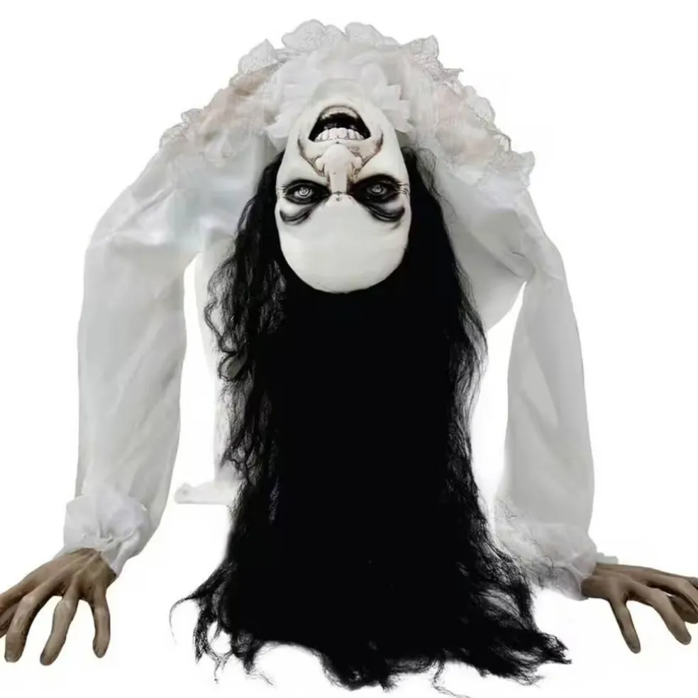 35" Lifesize Animatronic Possessed Woman Halloween Decoration