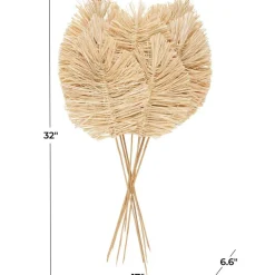 32" Light Brown Dried Grass Spear-Shaped Foliage with Sharp Stems
