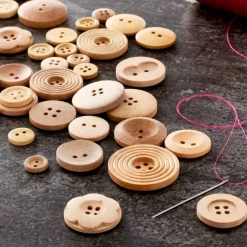 Light Brown Wooden Buttons by Loops & Threads®