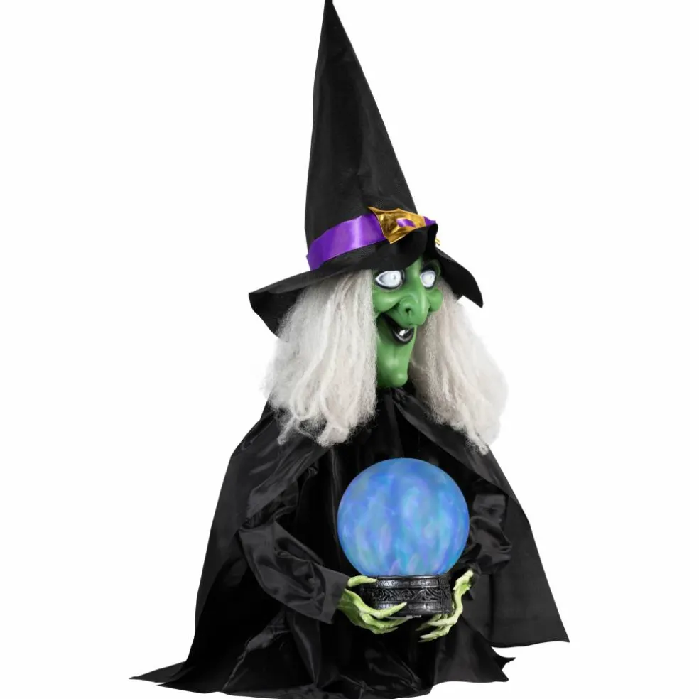 26" Lighted Fortune Telling Witch Halloween Decoration