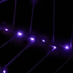 16" Lighted Purple LED Spiderweb Halloween Decoration