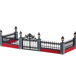 Lighted Wrought Iron Fence - 5 Piece Set