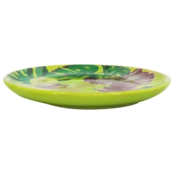 6.75" Light Green Flowers Ceramic Plate by Ashland®