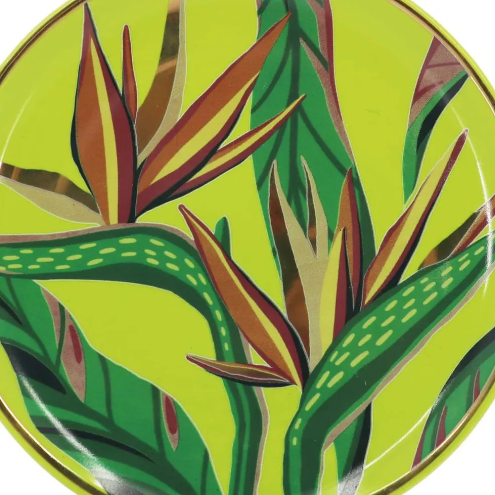 6.75" Light Green Leaves Ceramic Plate by Ashland®