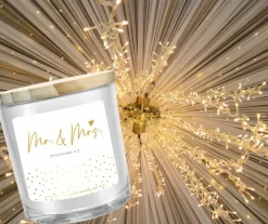 Lighthouse Christian Products Mr. & Mrs. - Ephesians 5:2 - White 4.5 Inch Glass/Soy Wax Jar Candle