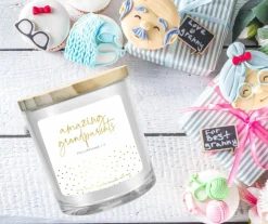 Lighthouse Christian Products Amazing Grandparents - Philippians 1:7 - White 4.5 Inch Glass/Soy Wax Jar Candle