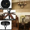 6-Light Orb Chandelier Rustic Vintage Ceiling Lamp