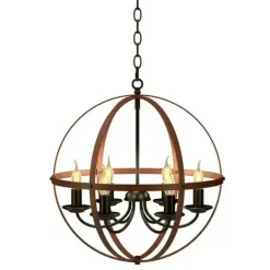 6-Light Orb Chandelier Rustic Vintage Ceiling Lamp