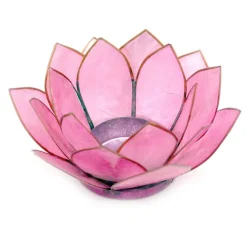 Light Pink Capiz Shell Lotus Flower Small Tealight Candle Holder