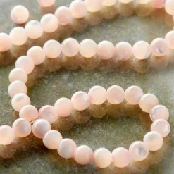 Light Pink Mother of Pearl Round Beads, 4mm by Bead Landing™