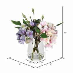11" Light Pink & Purple Hydrangea Arrangement