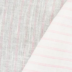 Light Pink-White Spence Bryson Stripe Irish Linen Slub Woven Fabric By the Yard