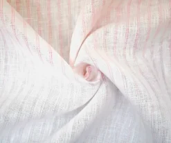 Light Pink-White Spence Bryson Stripe Irish Linen Slub Woven Fabric By the Yard