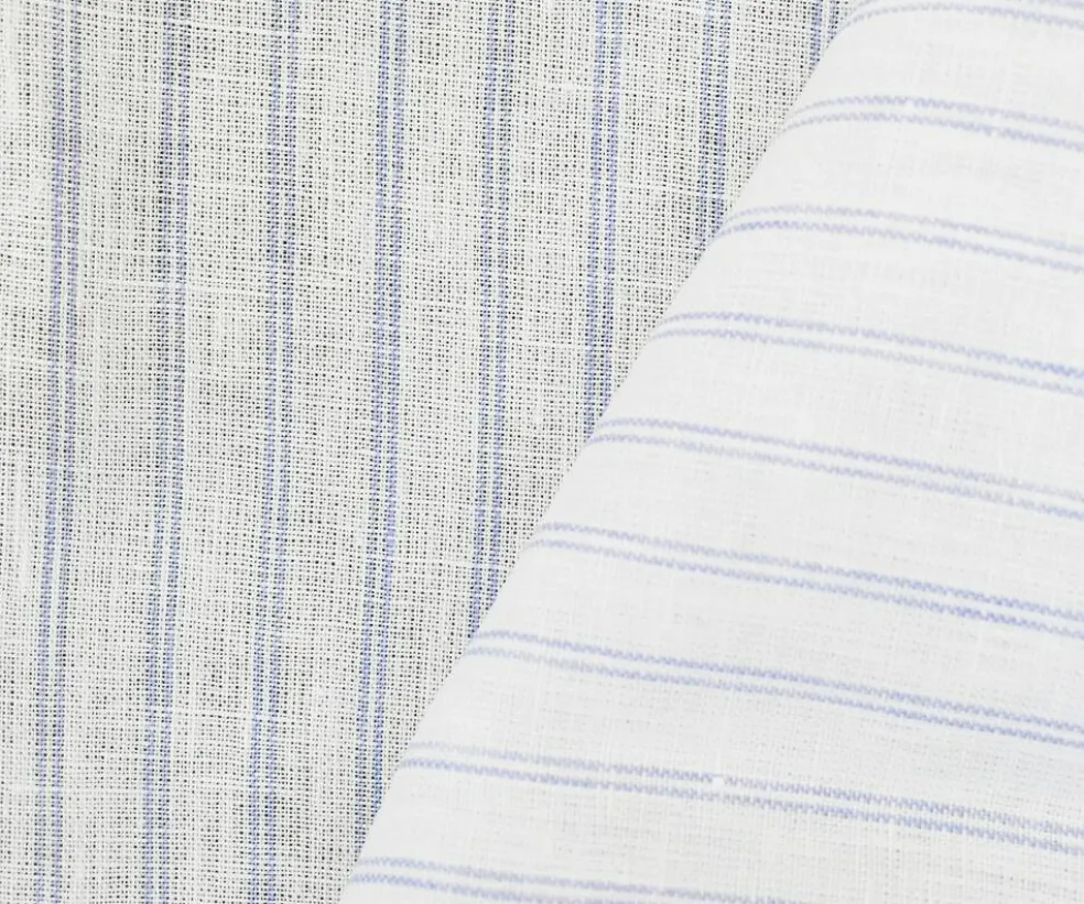 Light Purple-White Spence Bryson Striped Irish Linen Woven Fabric By the Yard