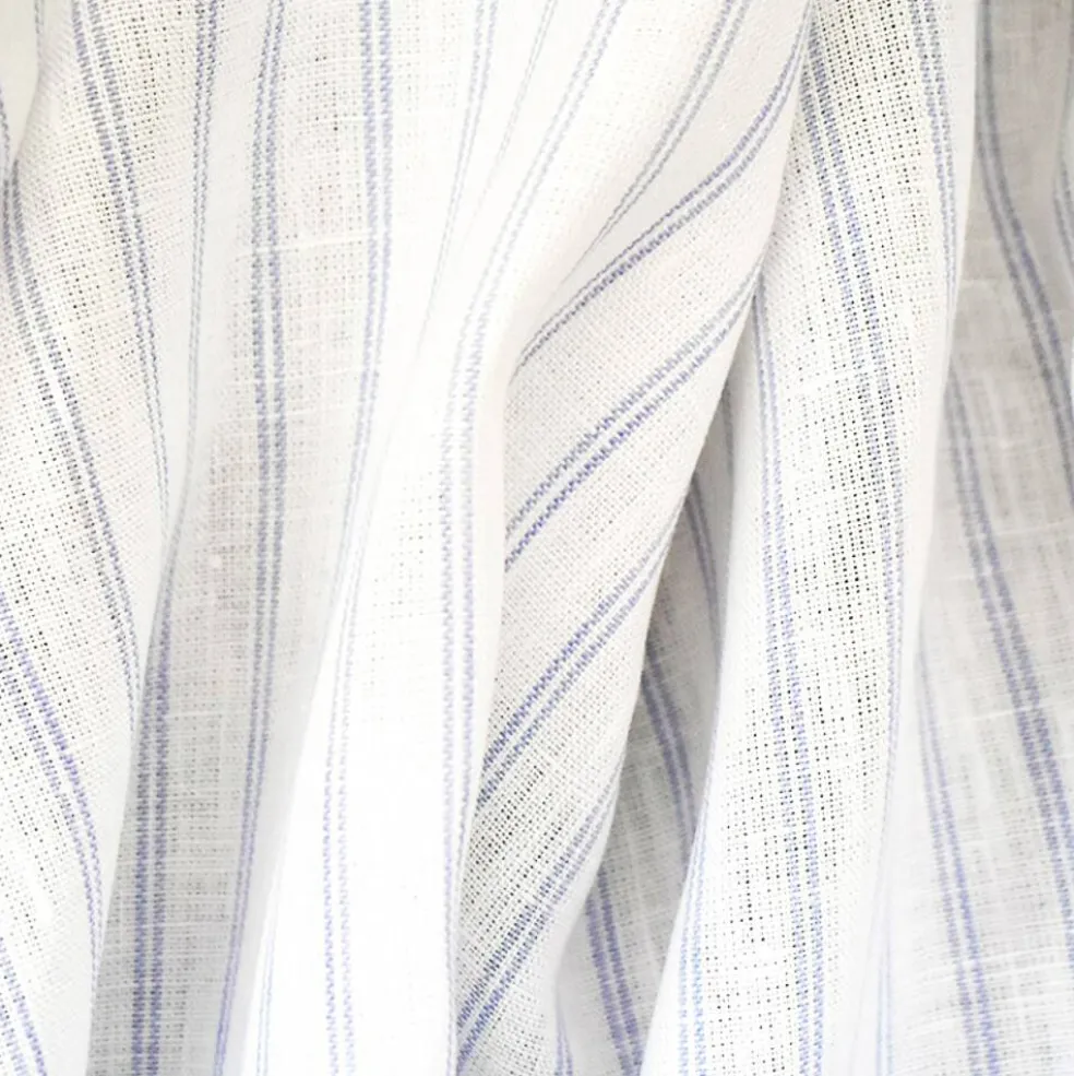 Light Purple-White Spence Bryson Striped Irish Linen Woven Fabric By the Yard