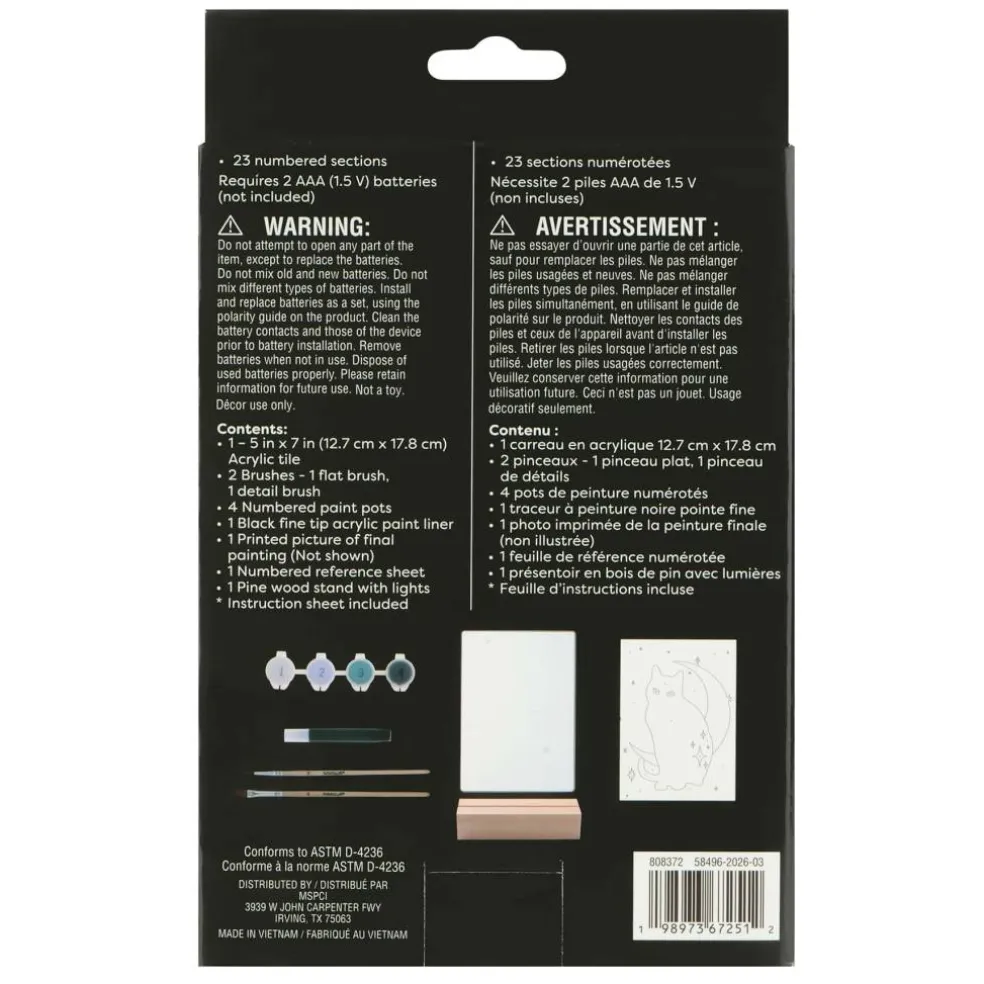 Light Up Black Cat Paint-by-Number Acrylic Surface Kit by Artist's Loft®