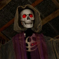 Light Up Hanging Skeletal Reaper 6 Ft Halloween Decoration