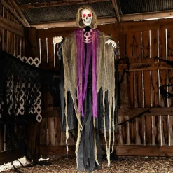 Light Up Hanging Skeletal Reaper 6 Ft Halloween Decoration