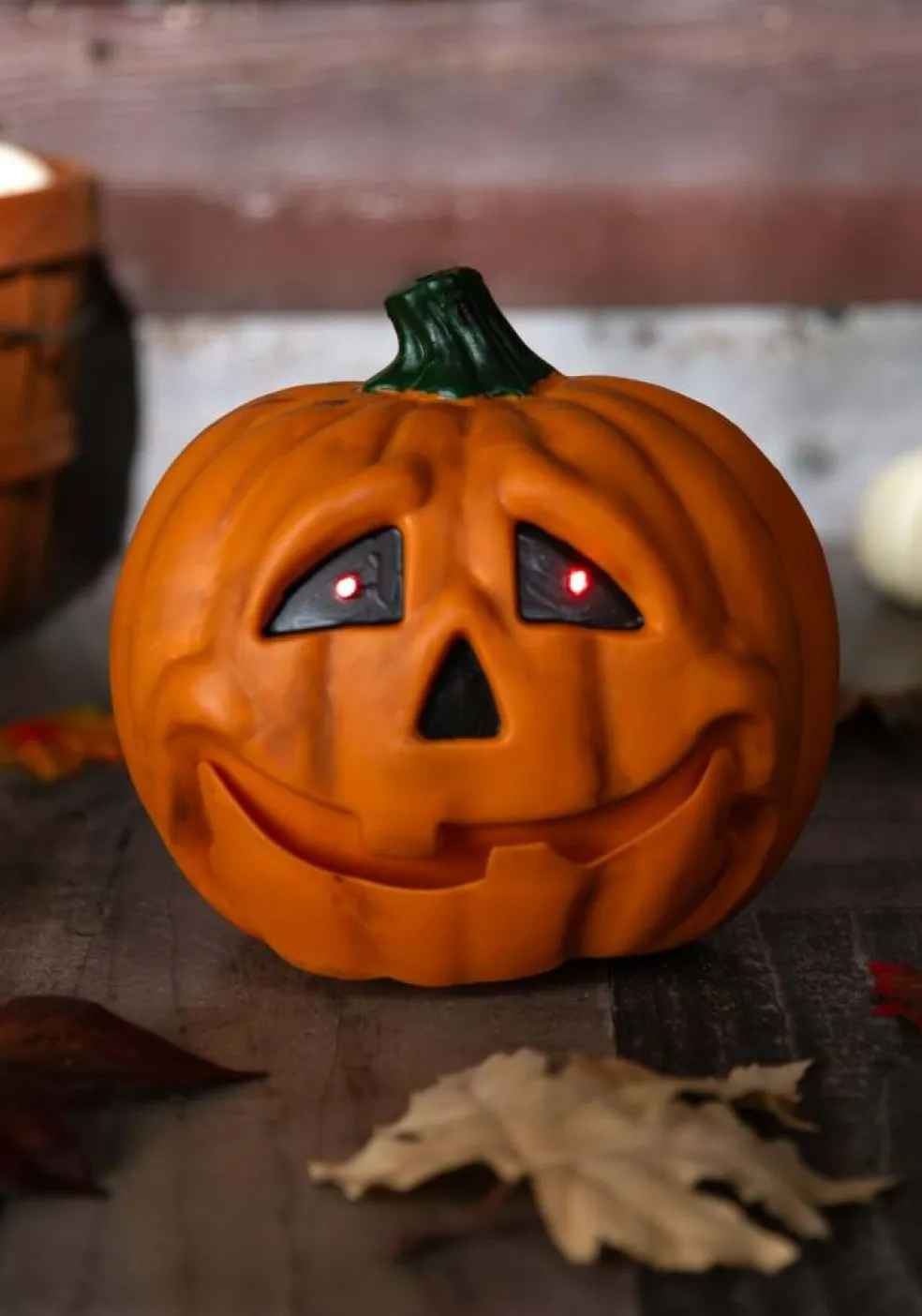 7" Light Up Talking Jack O' Lantern Decoration