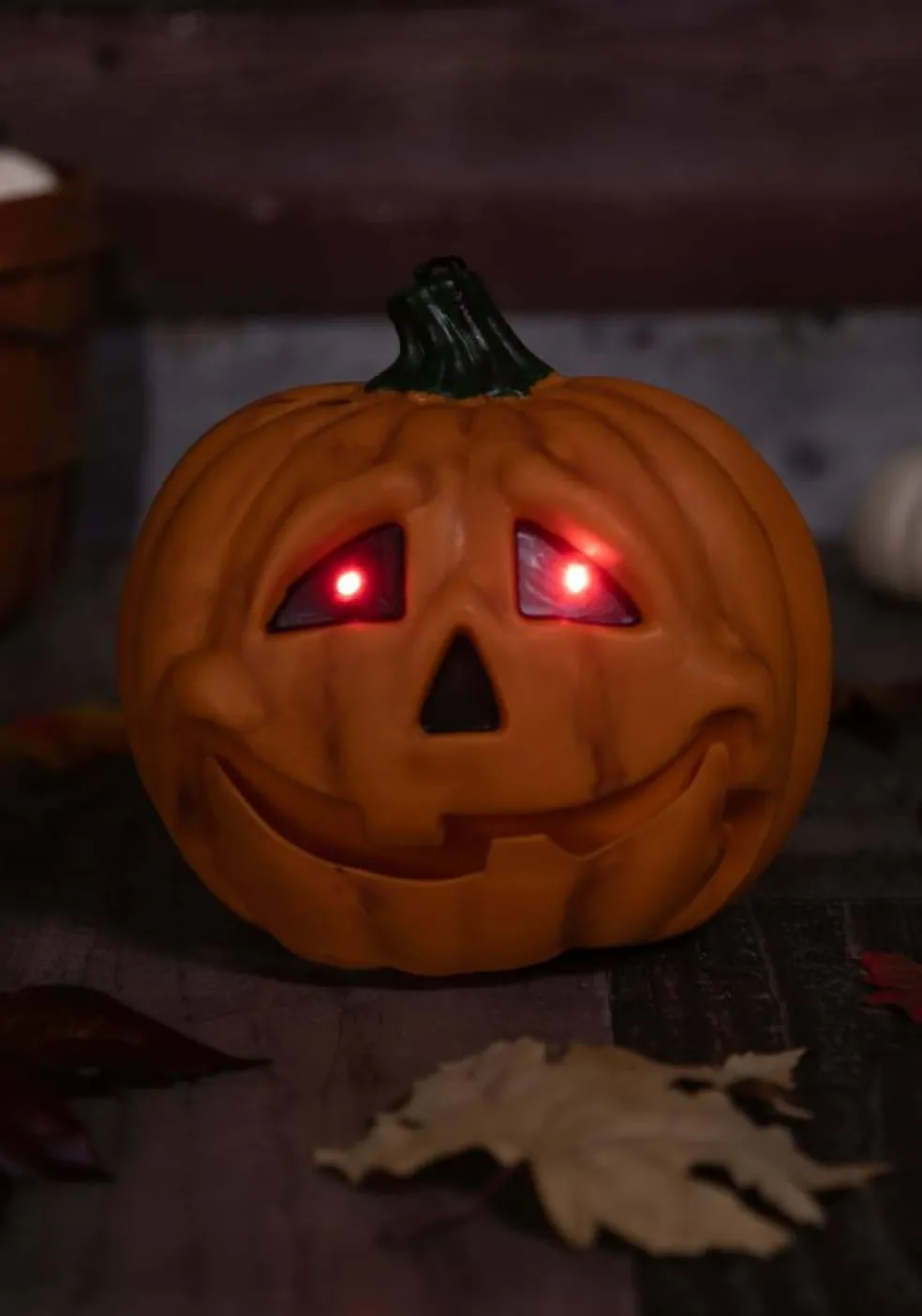 7" Light Up Talking Jack O' Lantern Decoration
