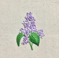 Lilac Flower, Plants, Embroidered, Iron on Patch