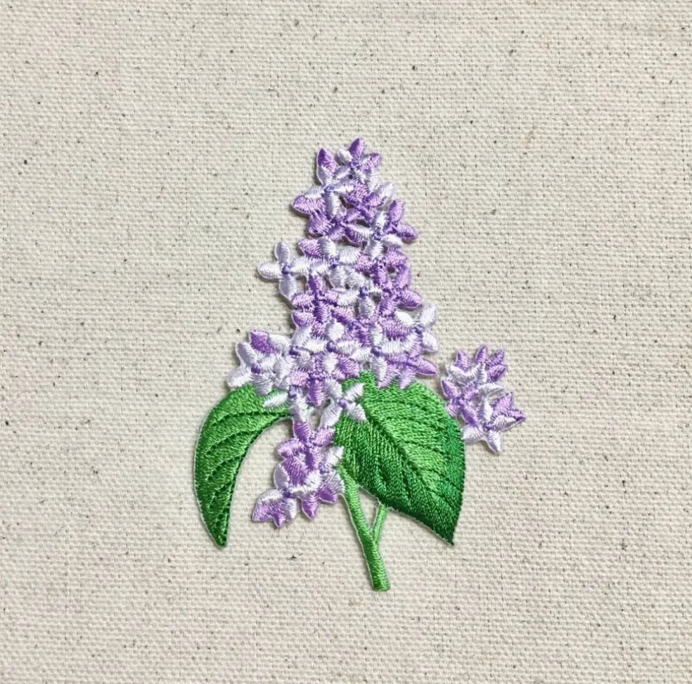 Lilac Flower, Plants, Embroidered, Iron on Patch