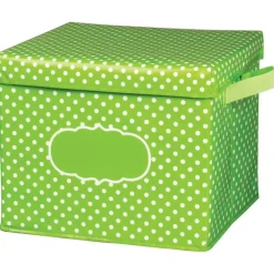 Lime Polka Dots Storage Box