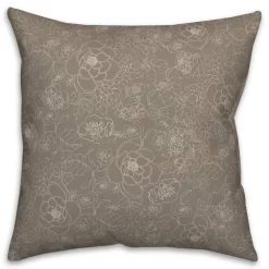Line Floral Throw Pillow