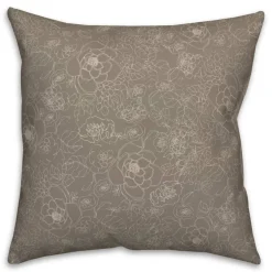 Line Floral Throw Pillow