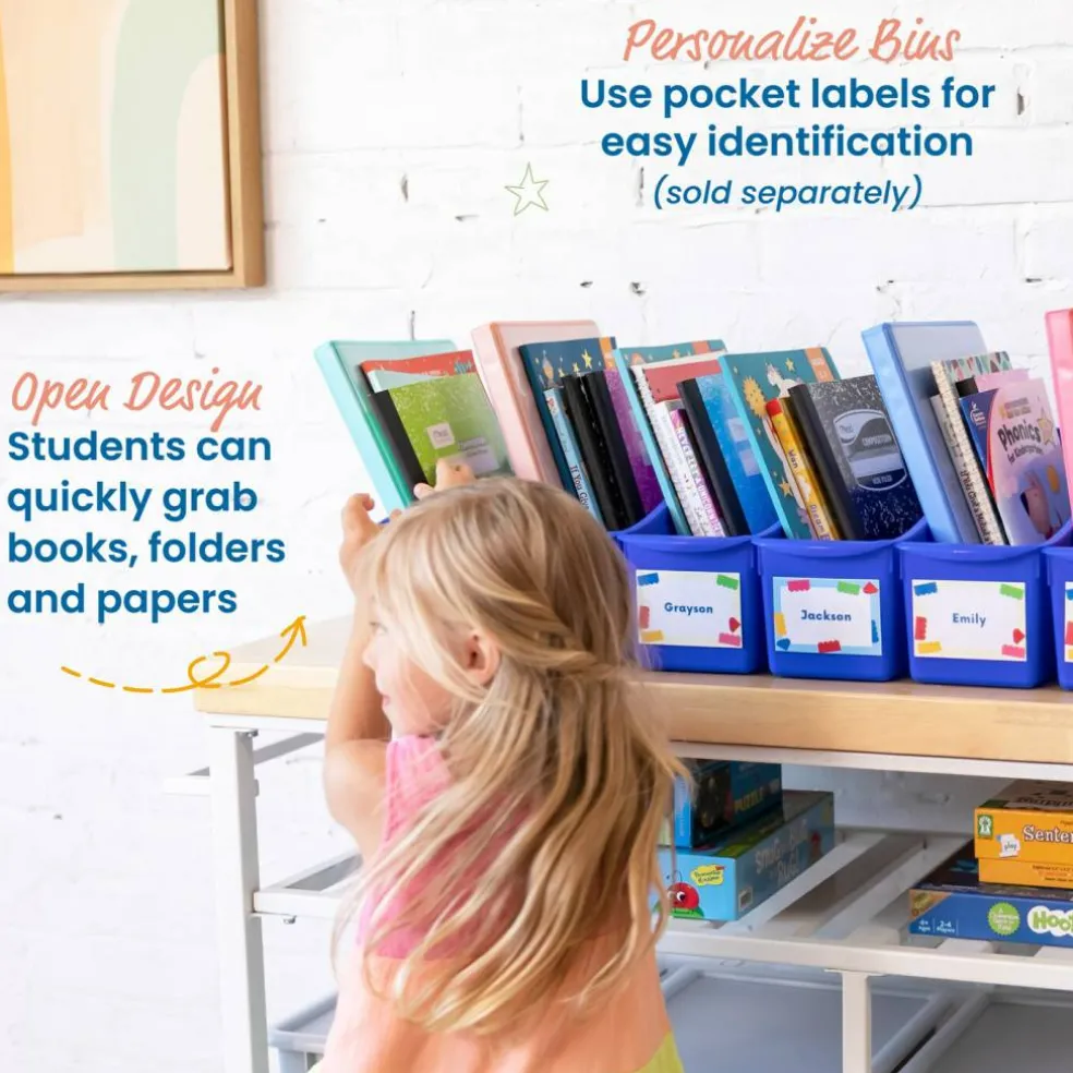 Linking Book Bins, Colorful Connecting Storage