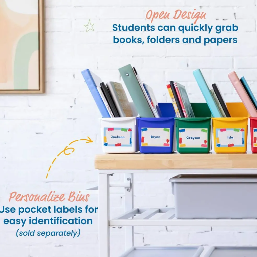 Linking Book Bins, Colorful Connecting Storage