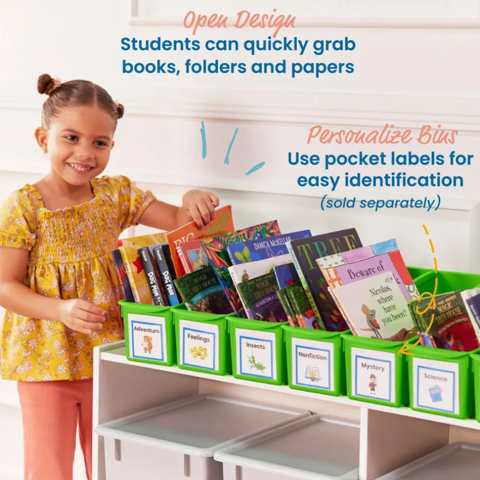 Linking Book Bins, Colorful Connecting Storage