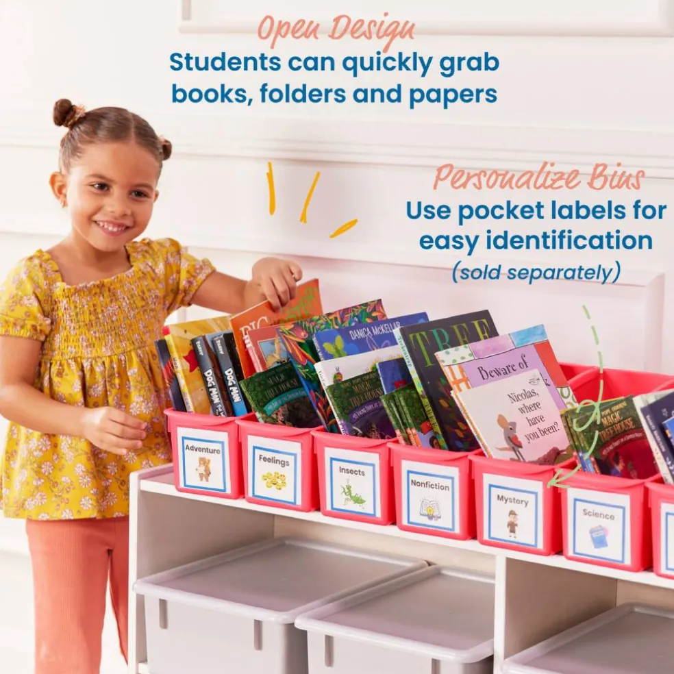 Linking Book Bins, Colorful Connecting Storage