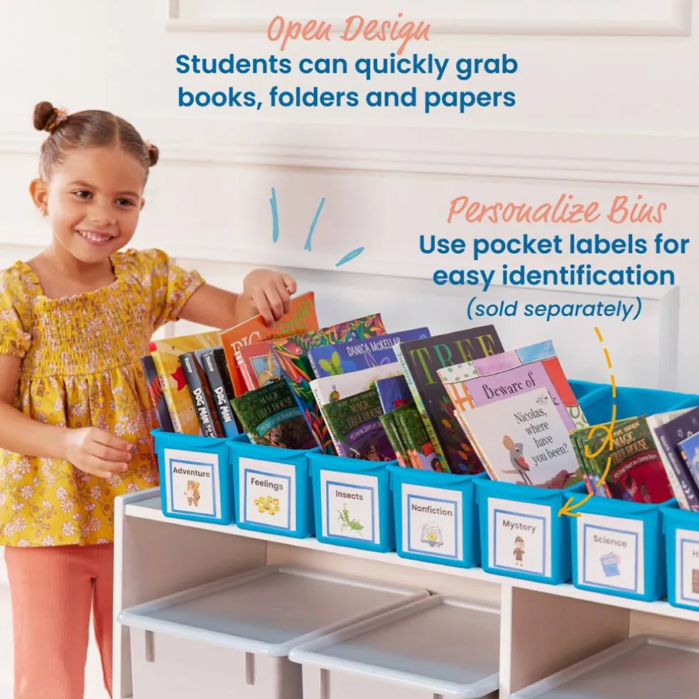 Linking Book Bins, Colorful Connecting Storage
