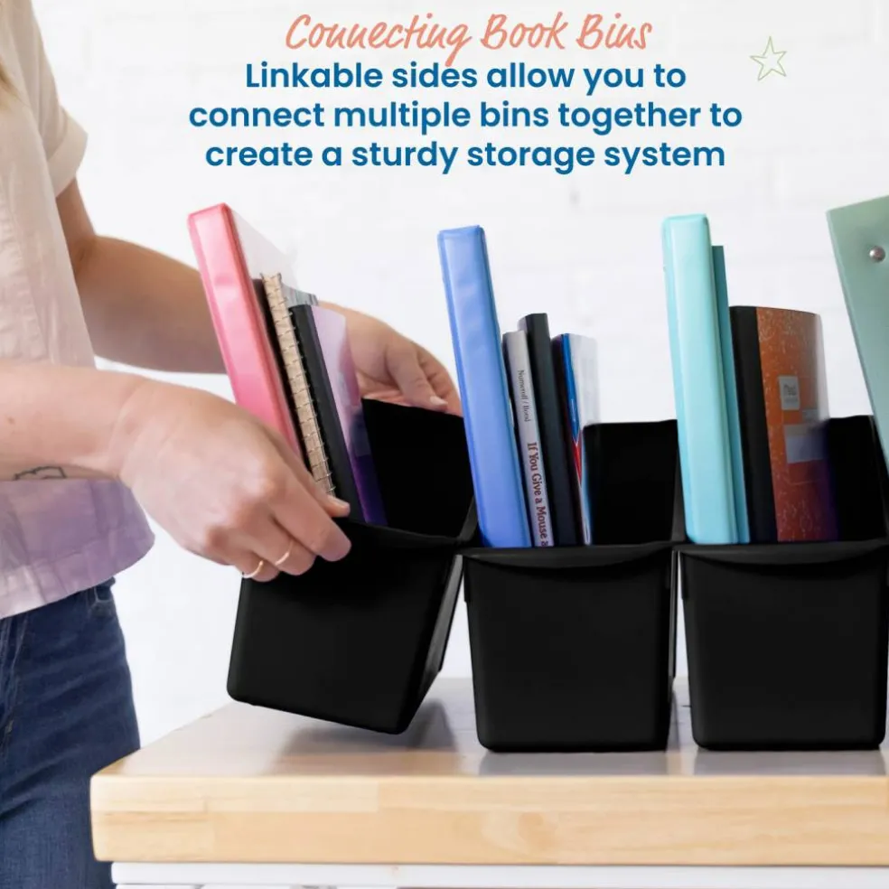 Linking Book Bins, Colorful Connecting Storage