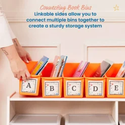 Linking Book Bins, Colorful Connecting Storage