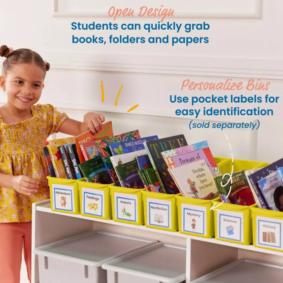 Linking Book Bins, Colorful Connecting Storage