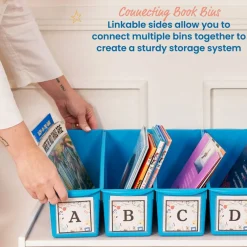 Linking Book Bins, Colorful Connecting Storage