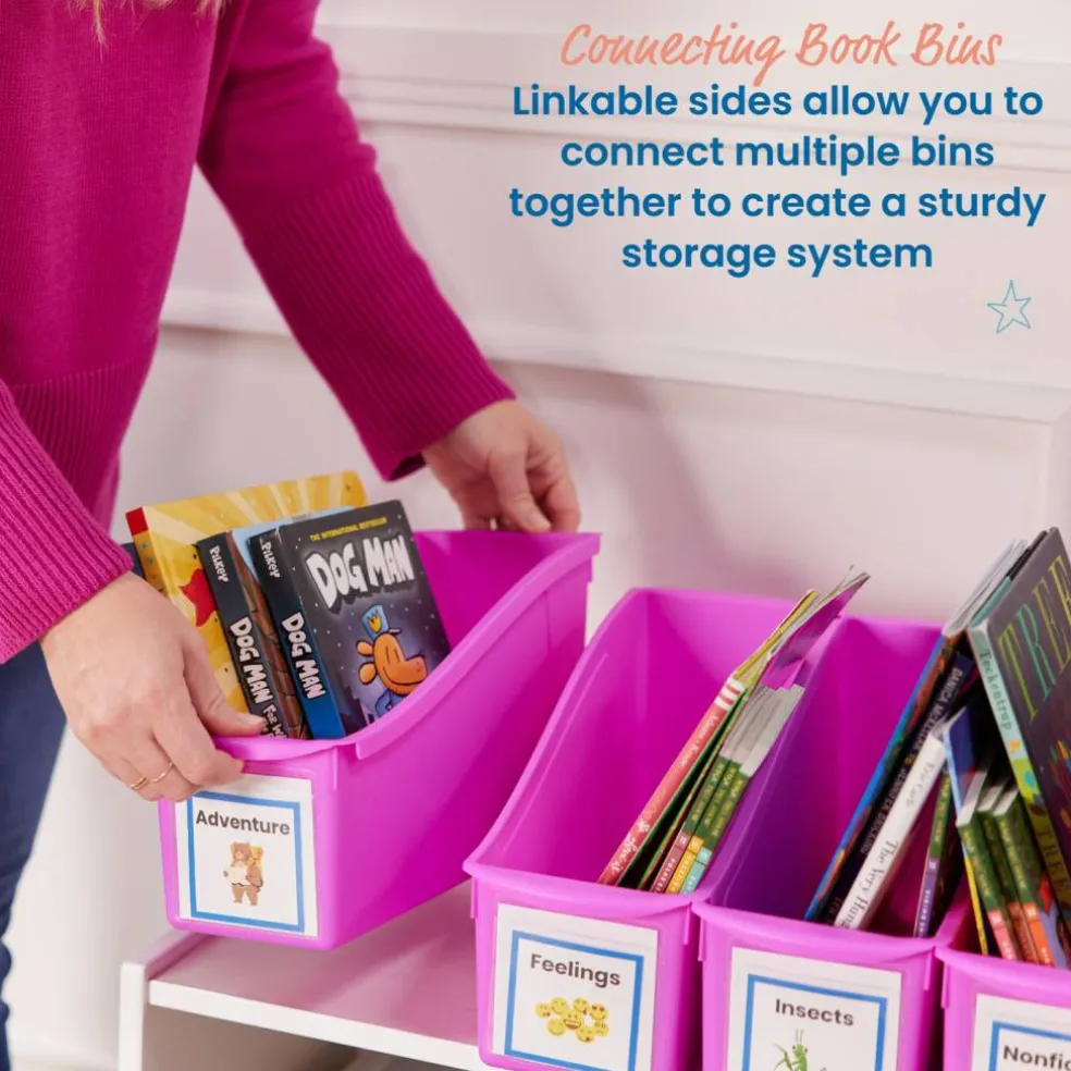 Linking Book Bins, Colorful Connecting Storage